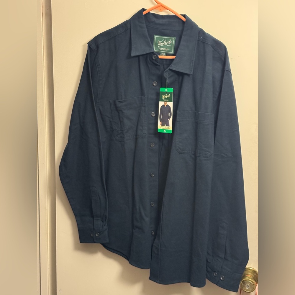 Woolrich Dark Blue Chamois Shirt